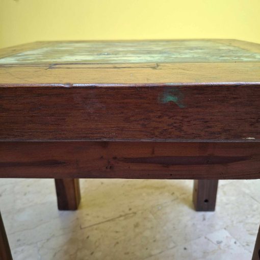 Tavolino in legno teak sgabello etnico quadrato - immagine 5