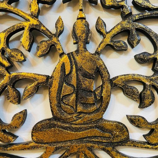 Buddha albero della vita quadro rotondo da parete - immagine 2