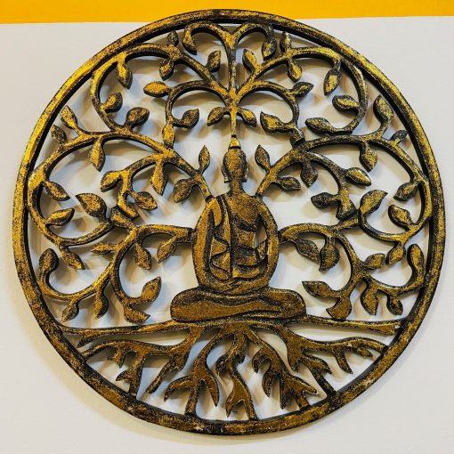 Buddha albero della vita quadro rotondo da parete