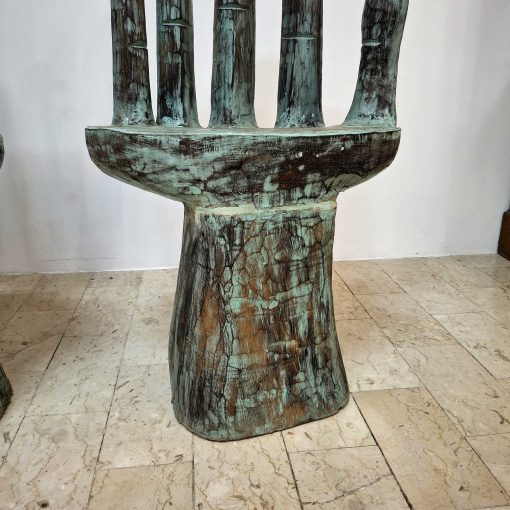 Sedia mano in legno teak poltroncina stile etnico - immagine 7