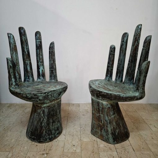 Tavolo e sedie a forma di mano arredo etnico art - immagine 8