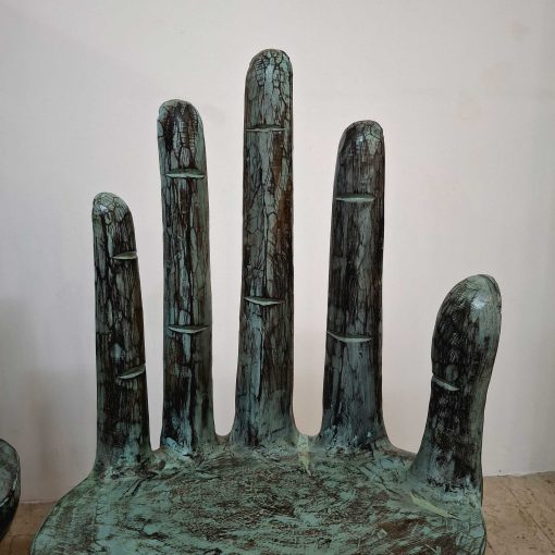 Sedia mano in legno teak poltroncina stile etnico - immagine 6
