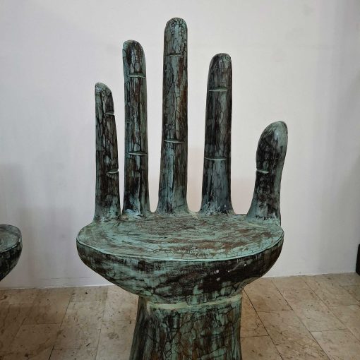 Sedia mano in legno teak poltroncina stile etnico - immagine 5