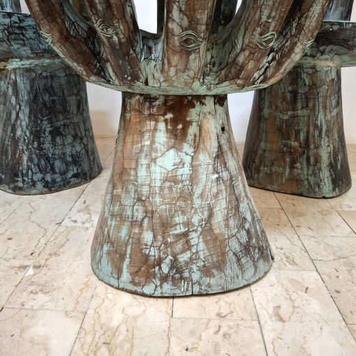 Tavolo e sedie a forma di mano arredo etnico art - immagine 5