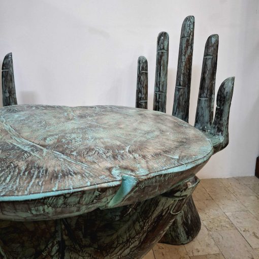 Tavolo e sedie a forma di mano arredo etnico art - immagine 7