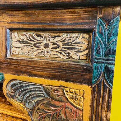 Consolle etnica mobile ingresso in teak massello - immagine 9