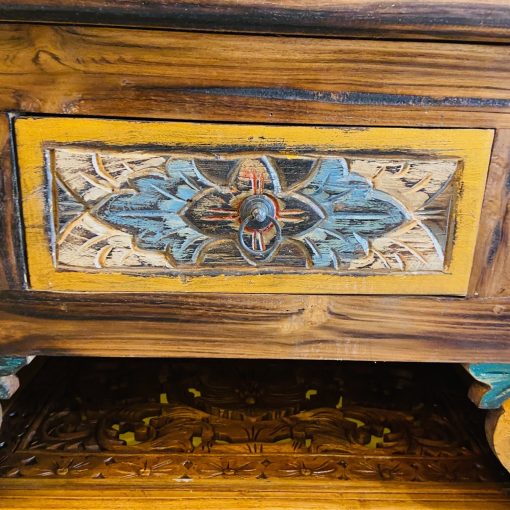 Consolle etnica mobile ingresso in teak massello - immagine 7