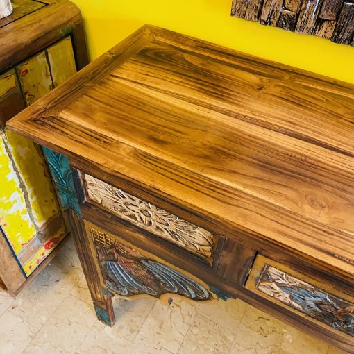 Consolle etnica mobile ingresso in teak massello - immagine 4