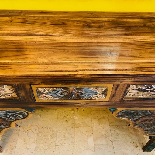 Consolle etnica mobile ingresso in teak massello - immagine 3