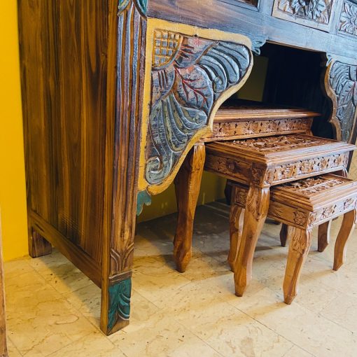 Consolle etnica mobile ingresso in teak massello - immagine 15