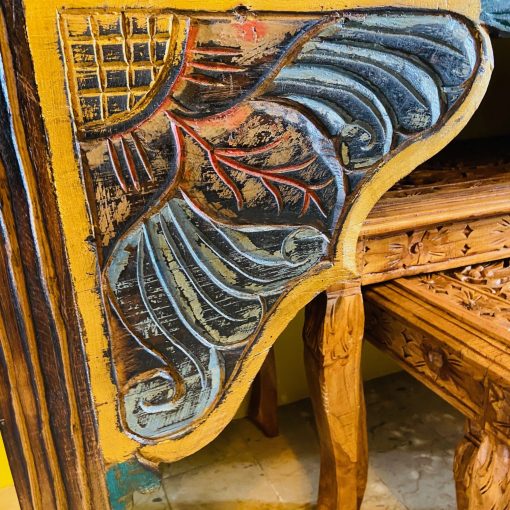 Consolle etnica mobile ingresso in teak massello - immagine 14