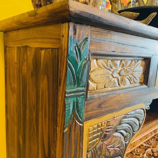 Consolle etnica mobile ingresso in teak massello - immagine 12