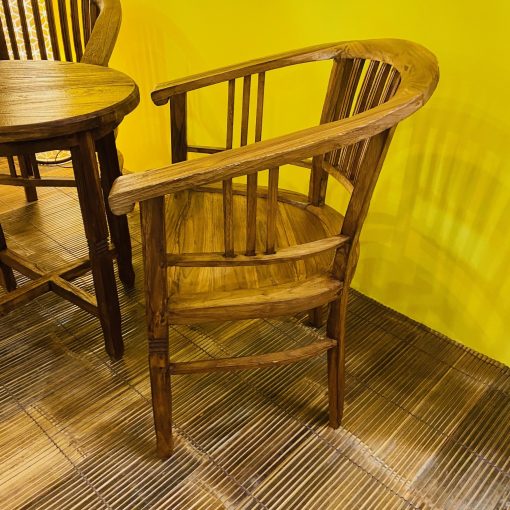 Tavolo e sedie poltroncine legno teak set caffè - immagine 7