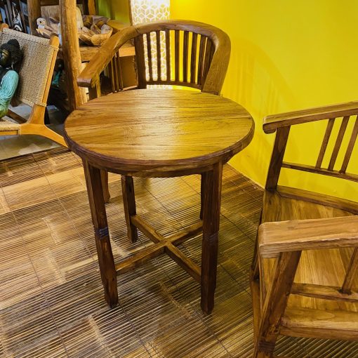 Tavolo e sedie poltroncine legno teak set caffè - immagine 5