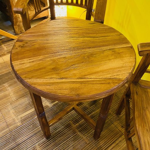 Tavolo e sedie poltroncine legno teak set caffè - immagine 4