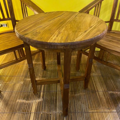 Tavolo e sedie poltroncine legno teak set caffè - immagine 15