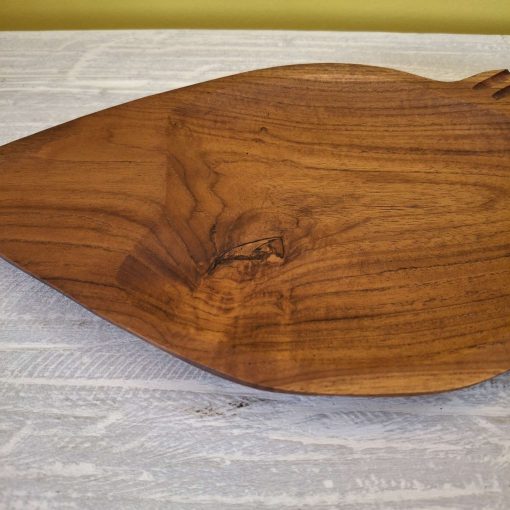 Vassoio a forma di pesce in legno teak - immagine 3