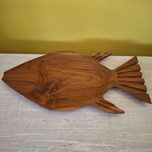 Vassoio a forma di pesce in legno teak - immagine 2