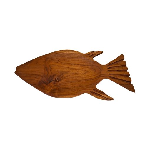 Vassoio a forma di pesce in legno teak