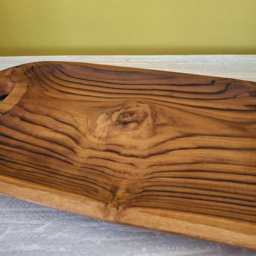 Vassoio artigianale in legno teak - immagine 3