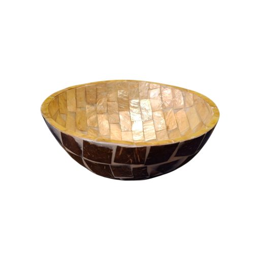 Ciotola in mosaico di cocco e madre perla