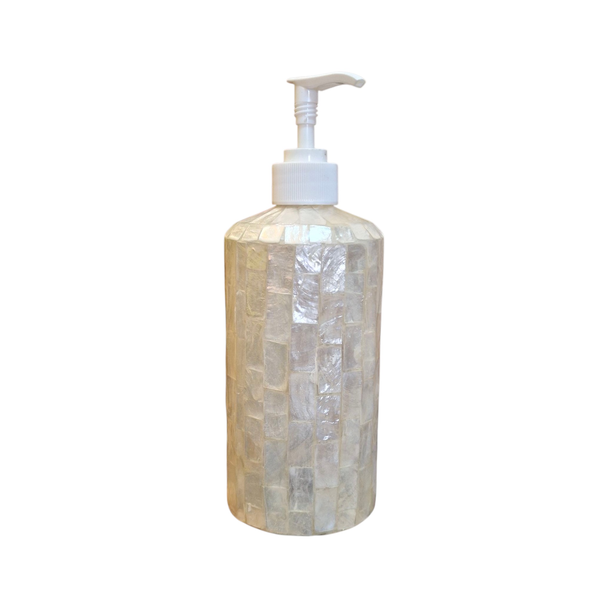 Dispenser in madre perla porta sapone argentato
