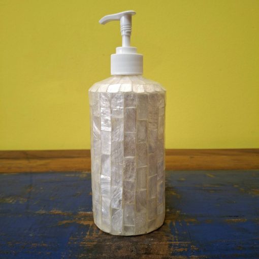 Dispenser in madre perla porta sapone argentato - immagine 3