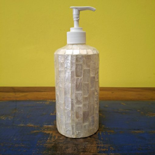Dispenser in madre perla porta sapone argentato - immagine 2