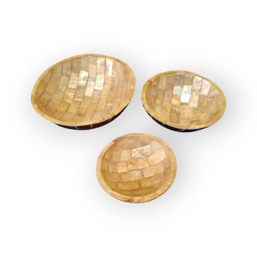Set ciotole in mosaico di cocco e madre perla