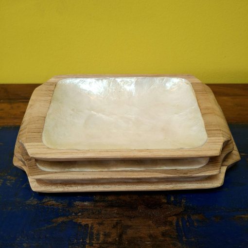 Set vassoi in legno e madre perla svuota tasche - immagine 4