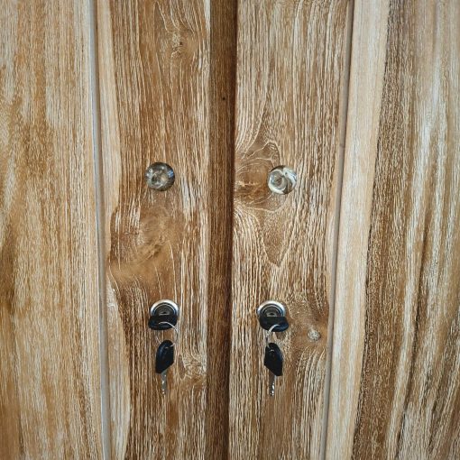 Armadio in legno teak effetto decapato - immagine 9