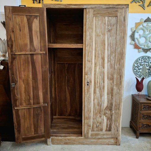 Armadio in legno teak effetto decapato - immagine 4