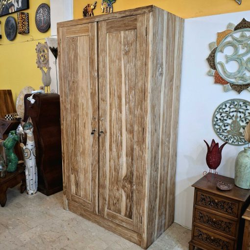 Armadio in legno teak effetto decapato - immagine 3