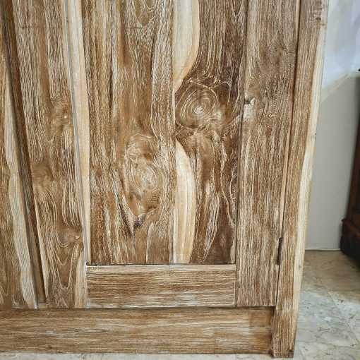 Armadio in legno teak effetto decapato - immagine 8