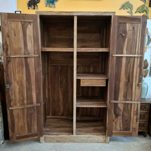 Armadio in legno teak effetto decapato - immagine 10