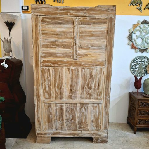 Armadio in legno teak effetto decapato - immagine 12