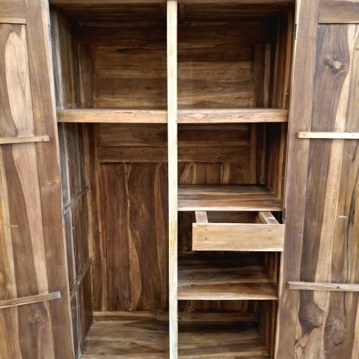 Armadio in legno teak effetto decapato - immagine 11